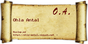 Ohla Antal névjegykártya